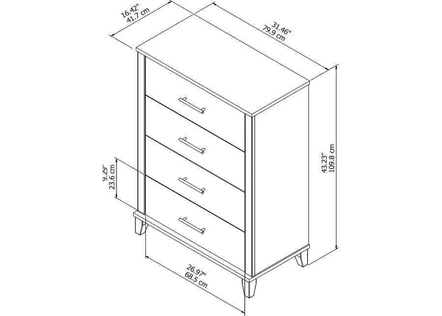 Somerset Ash Gray 4-Drawer Chest - Bush Furniture