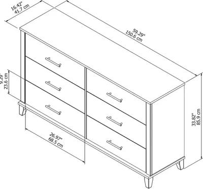 Somerset Ash Gray 6-Drawer Double Dresser - Bush Furniture