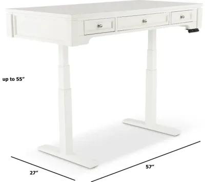 White Sit or Stand Office Desk - Powered