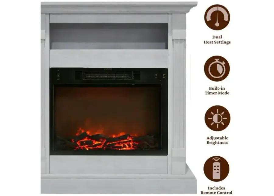 White Electrical Mantel Fireplace (34 Inch) - Sienna