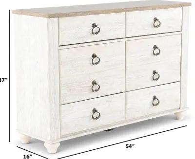 Millhaven Whitewash Youth Dresser