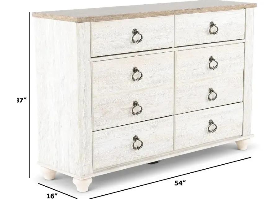 Millhaven Whitewash Youth Dresser