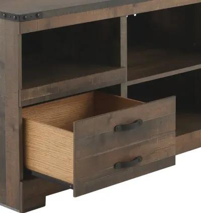 Trinell Rustic Oak Wooden 64" TV Stand