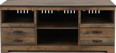 Trinell Rustic Oak Wooden 64" TV Stand