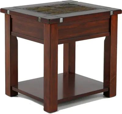 Roanoke Slate and Cherry Brown End Table