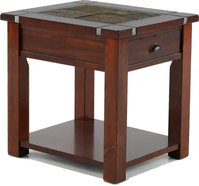 Roanoke Slate and Cherry Brown End Table