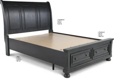 Stella Gray Queen Storage Bed