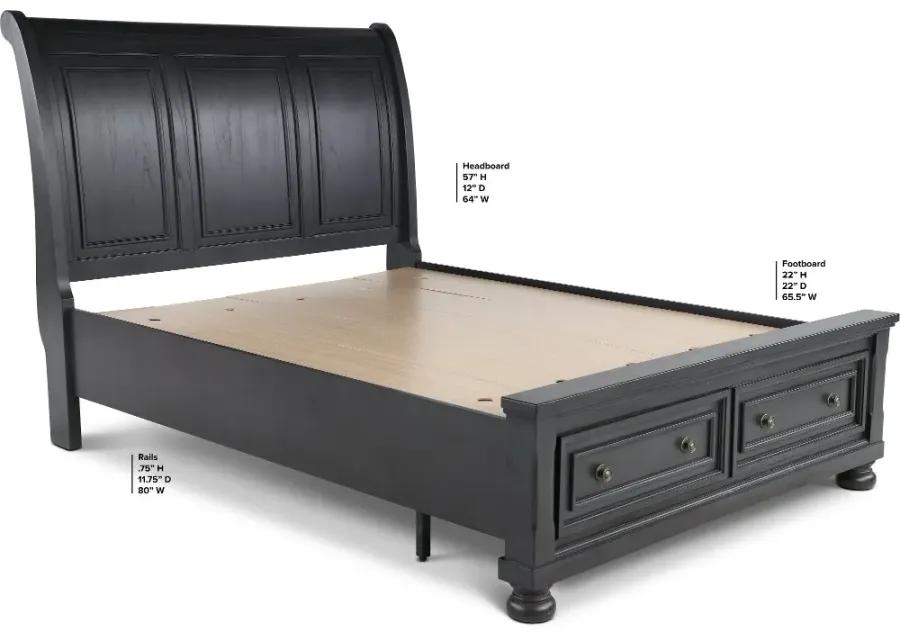 Stella Gray Queen Storage Bed