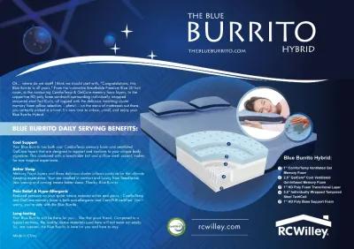 Blue Burrito Hybrid Memory Foam Split King Mattress