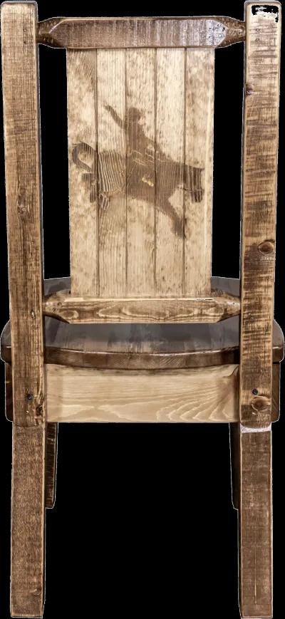 Rustic Laser Engraved Bronc Dining Chair - Homestead