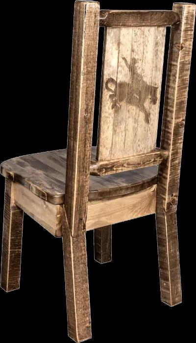 Rustic Laser Engraved Bronc Dining Chair - Homestead