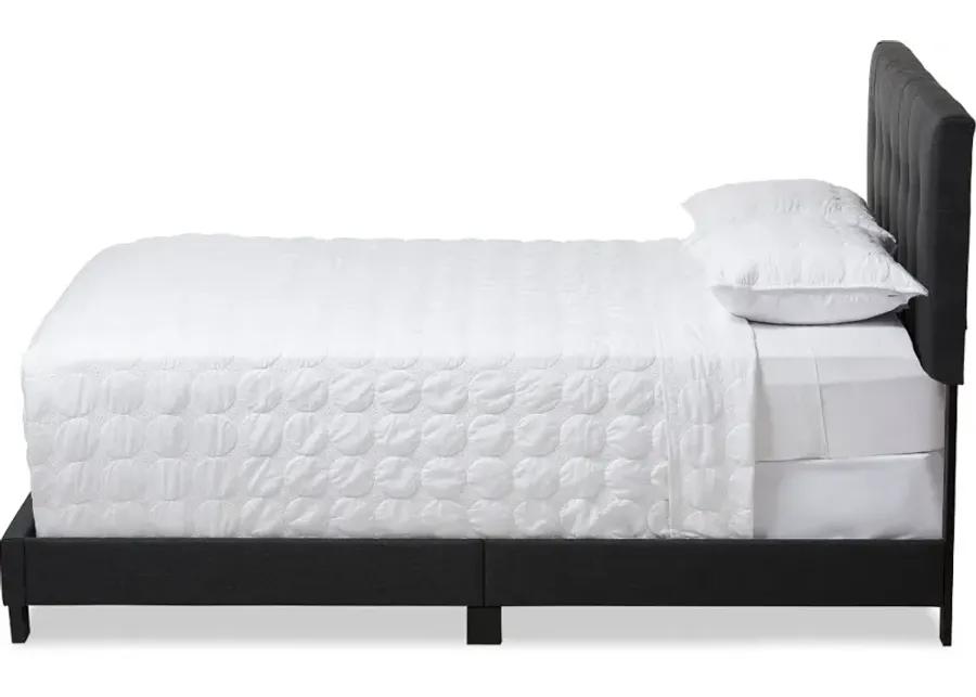 Contemporary Charcoal Gray Queen Upholstered Bed - Brookfield