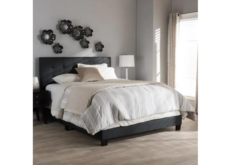 Contemporary Charcoal Gray Queen Upholstered Bed - Brookfield