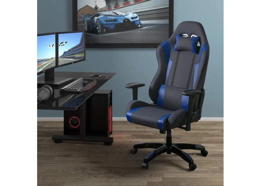 Workspace Gray and Blue Gaming Desk Chair