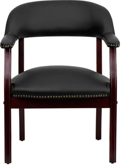 Sophisticated Black Leather Accent Chair