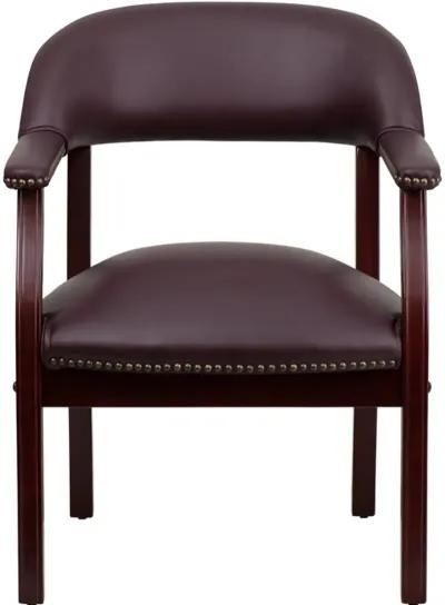 Sophisticated Burgundy Leather Accent Chair