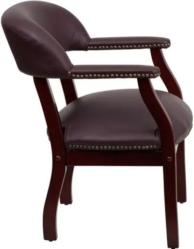 Sophisticated Burgundy Leather Accent Chair