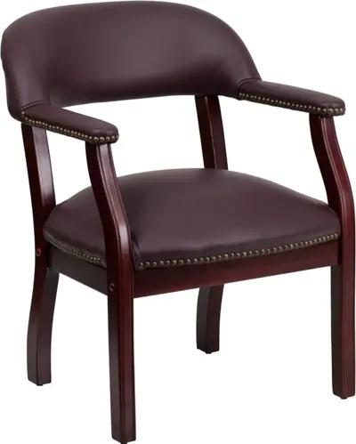 Sophisticated Burgundy Leather Accent Chair