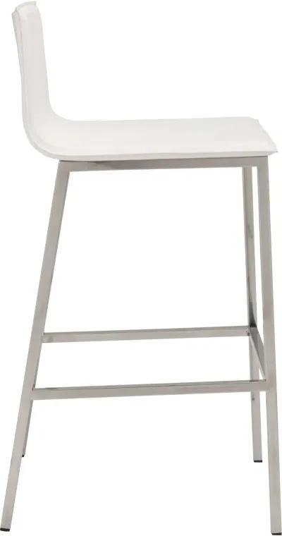 Marina White Leatherette Bar Stools (Set of 2)