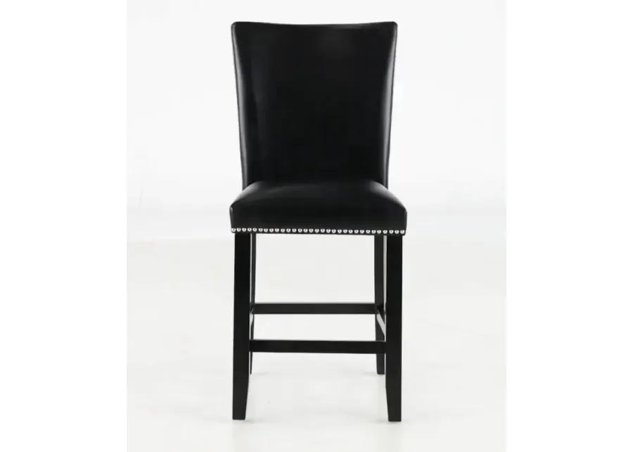 Camila Black Upholstered Counter Height Stool