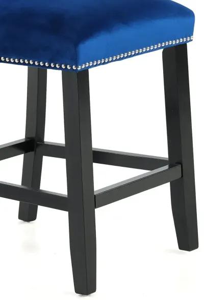 Camila Blue Velvet Counter Height Stool