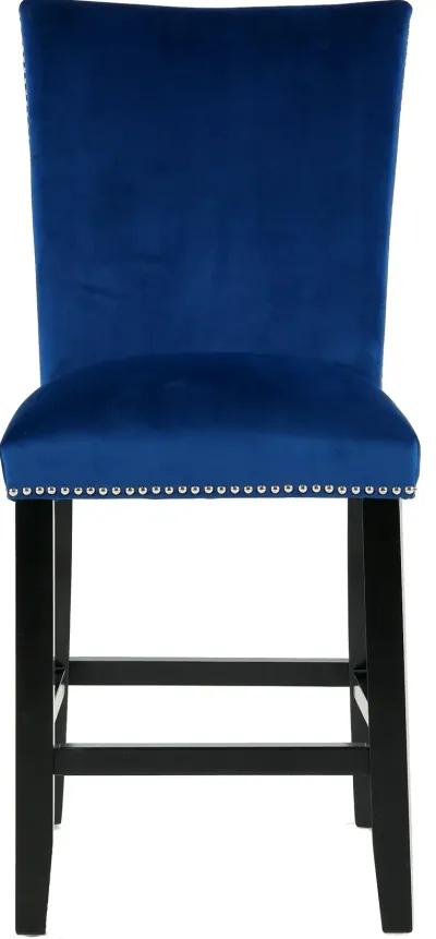 Camila Blue Velvet Counter Height Stool