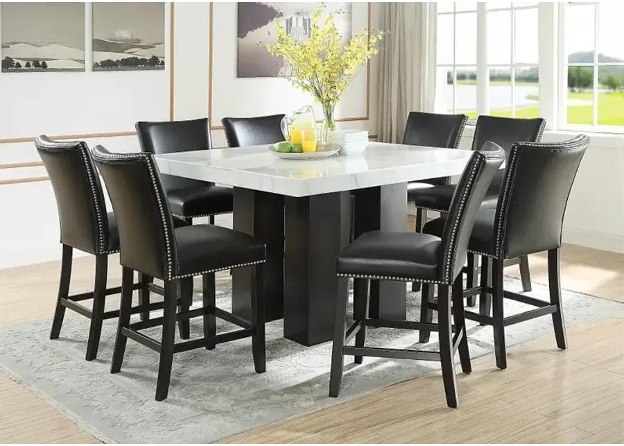 Camila Marble and Black 5 Piece Counter Height Dining Set