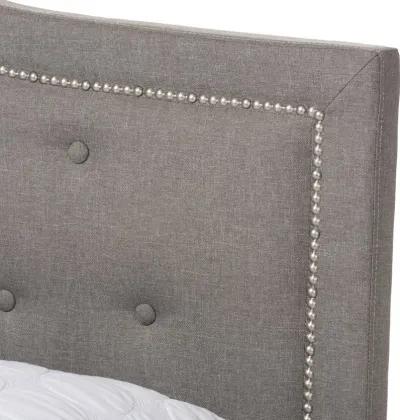 Contemporary Gray Queen Upholstered Bed - Emerson