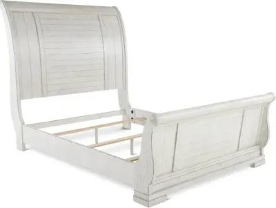 Coming Home Chalk White King Sleigh Bed