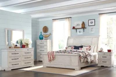 Coming Home Chalk White King Sleigh Bed