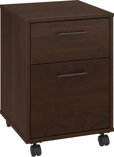 Key West Cherry Brown Rolling 2 Drawer Wooden File Cabinet - Bush...