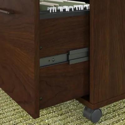 Key West Cherry Brown Rolling 2 Drawer Wooden File Cabinet - Bush...