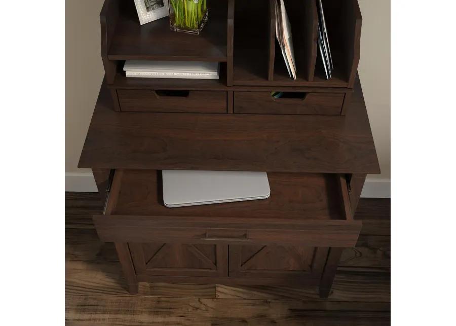 Key West Cherry Brown Laptop Storage Desk - Bush Furniture