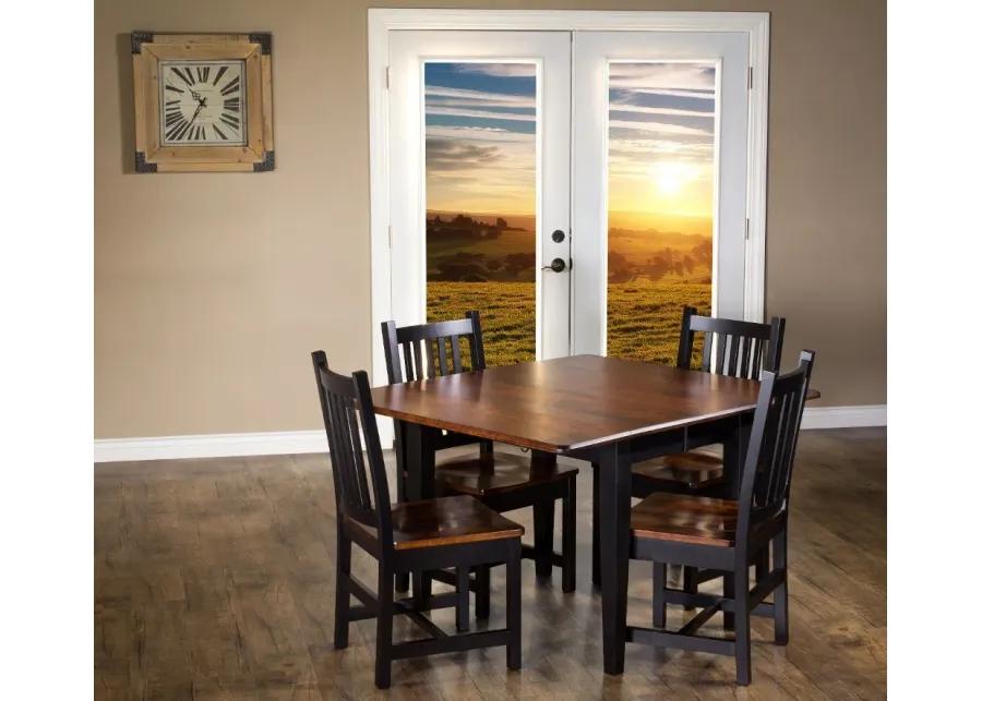 Saber Maple and Black 5 Piece Dining Set