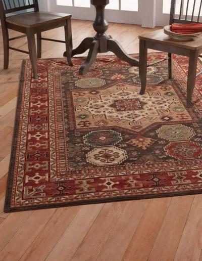 Sonoma 5 x 8 Chocolate Brown, Ivory, and Red Area Rug