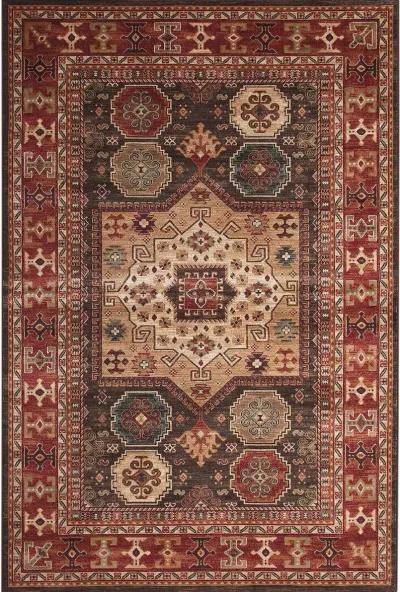 Sonoma 5 x 8 Chocolate Brown, Ivory, and Red Area Rug