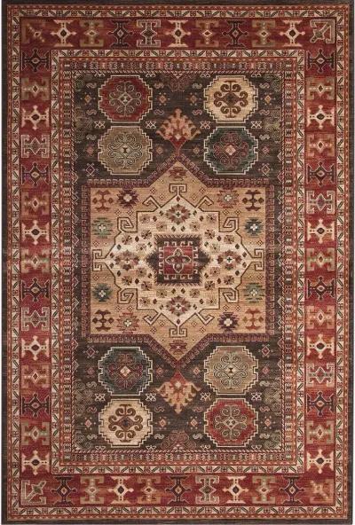 Sonoma 5 x 8 Chocolate Brown, Ivory, and Red Area Rug