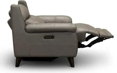 Venice Gray Leather-Match Power Recliner