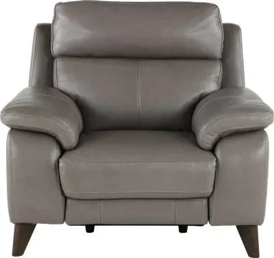 Venice Gray Leather-Match Power Recliner