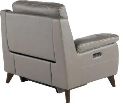 Venice Gray Leather-Match Power Recliner