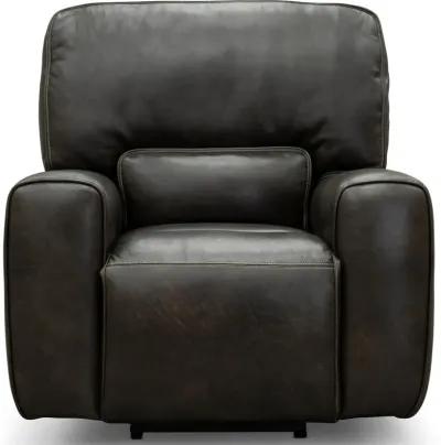 Madrid Charcoal Gray Leather-Match Power Recliner