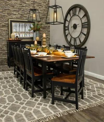 Saber Maple and Black 5 Piece Dining Set with Ladder Back Chairs