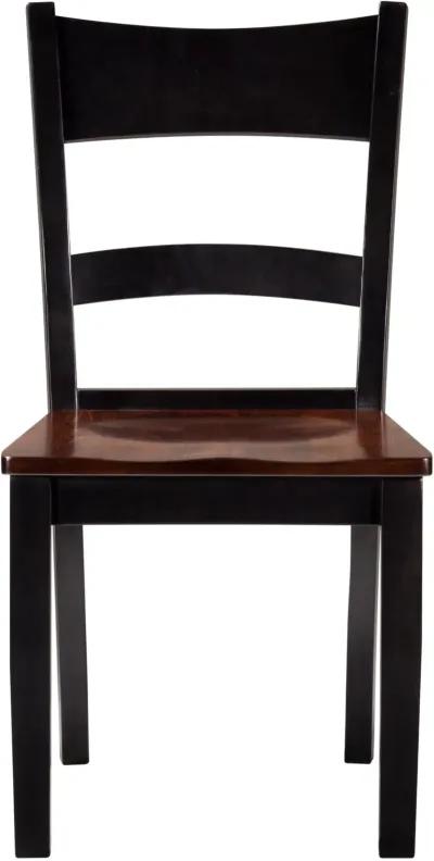 Saber Maple and Black 5 Piece Dining Set with Ladder Back Chairs