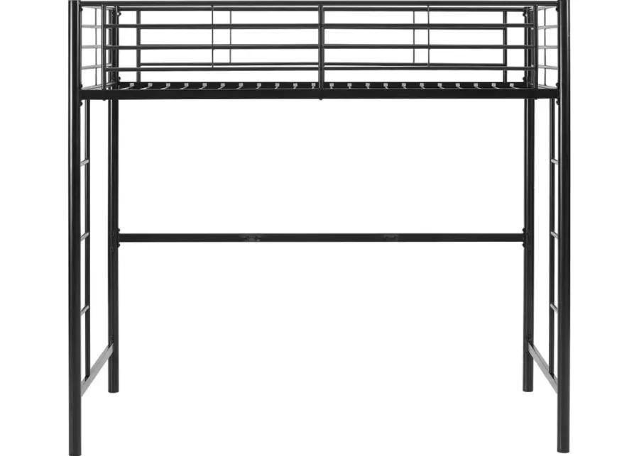 Premium Black Metal Twin Loft Bed - Walker Edison