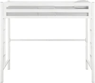 Bentley Premium Deluxe White Twin Metal Loft Bed - Walker Edison