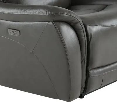 Happy-Happy Gray Leather-Match Power Recliner