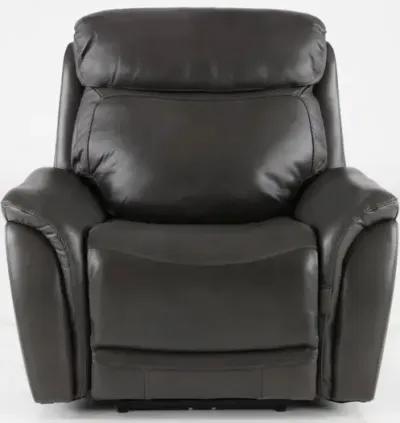 Happy-Happy Gray Leather-Match Power Recliner