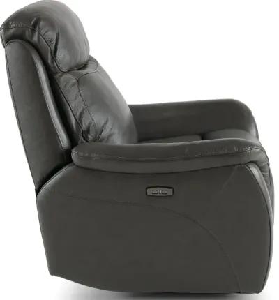 Happy-Happy Gray Leather-Match Power Recliner