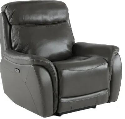 Happy-Happy Gray Leather-Match Power Recliner