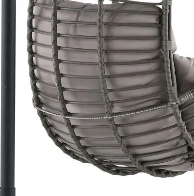 Metal Wicker Outdoor Hanging Chair with Cushion